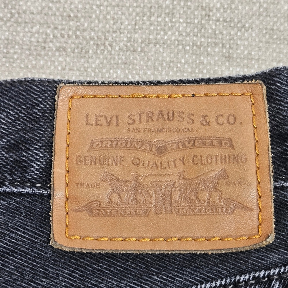 Levis Jeans Ribcage Straight Ankle 26 Black Distressed High Rise 72693-0162 - Picture 7 of 12